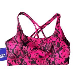 JoyLab Pink Snakeskin Print Strappy Sports Bra Size Medium